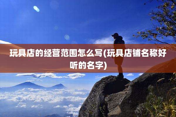 玩具店的经营范围怎么写(玩具店铺名称好听的名字)
