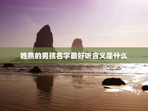 姓燕的男孩名字最好听含义是什么
