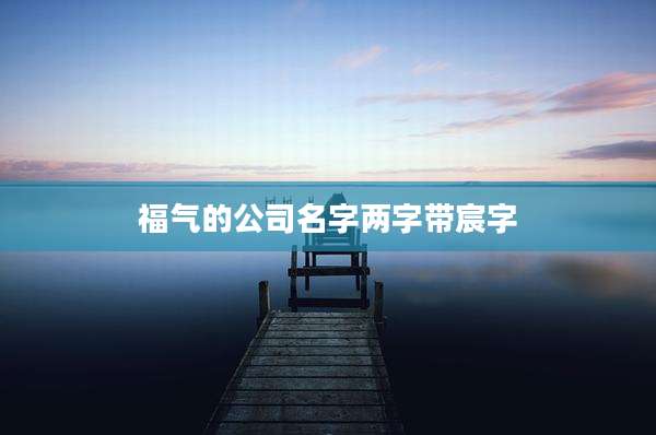 福气的公司名字两字带宸字