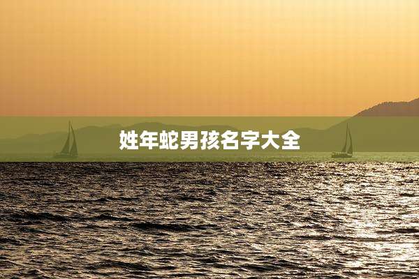 姓年蛇男孩名字大全