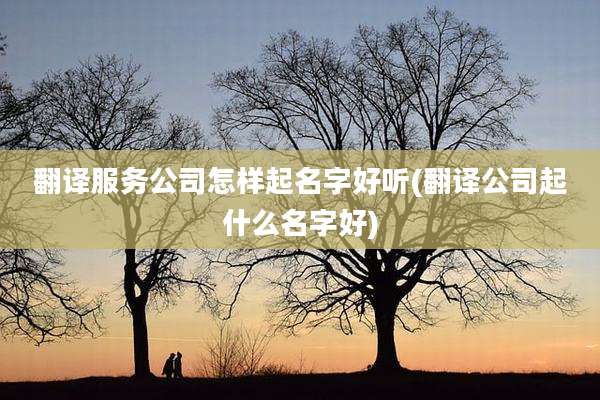 翻译服务公司怎样起名字好听(翻译公司起什么名字好)