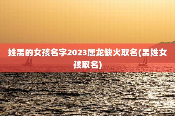 姓禹的女孩名字2023属龙缺火取名(禹姓女孩取名)