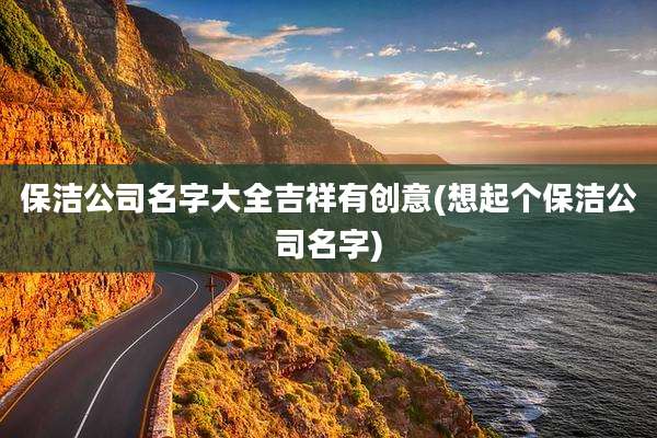 保洁公司名字大全吉祥有创意(想起个保洁公司名字)