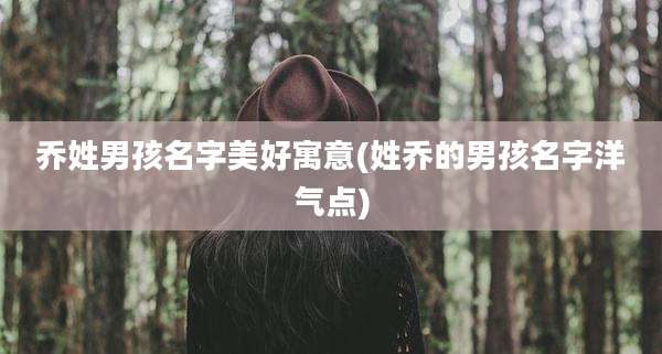 乔姓男孩名字美好寓意(姓乔的男孩名字洋气点)