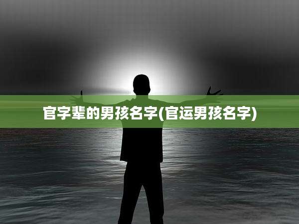 官字辈的男孩名字(官运男孩名字)