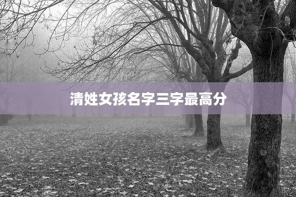 清姓女孩名字三字最高分
