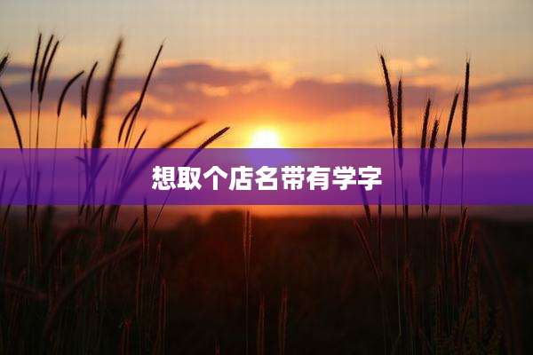 想取个店名带有学字