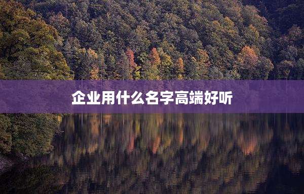 企业用什么名字高端好听