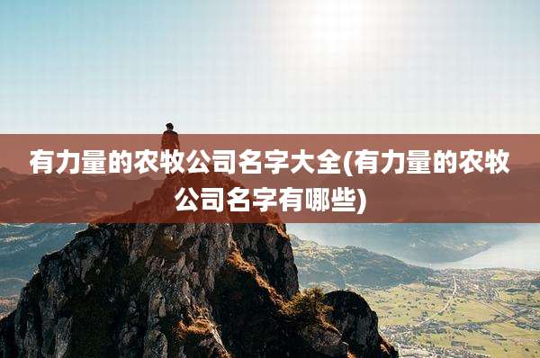 有力量的农牧公司名字大全(有力量的农牧公司名字有哪些)