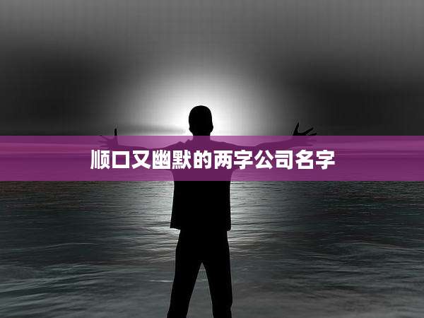 顺口又幽默的两字公司名字