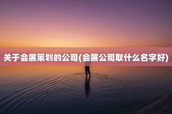 关于会展策划的公司(会展公司取什么名字好)