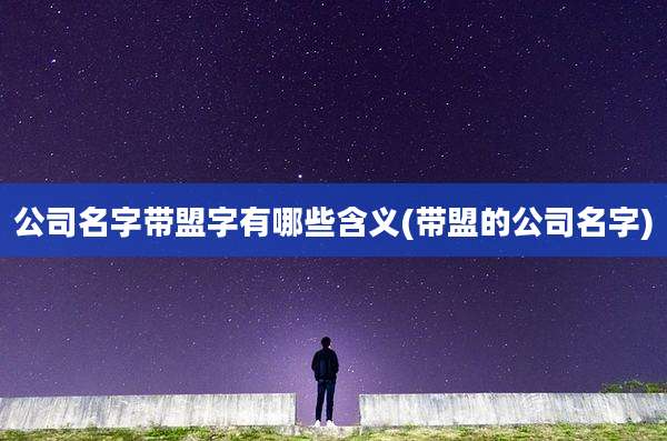 公司名字带盟字有哪些含义(带盟的公司名字)
