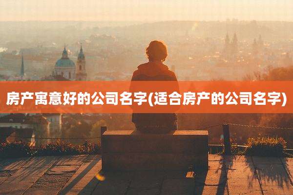 房产寓意好的公司名字(适合房产的公司名字)