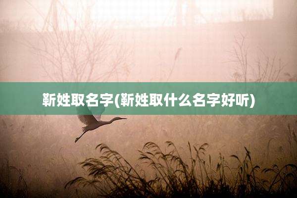 靳姓取名字(靳姓取什么名字好听)