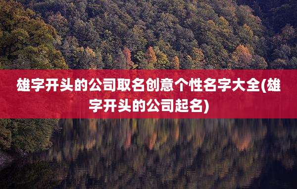 雄字开头的公司取名创意个性名字大全(雄字开头的公司起名)