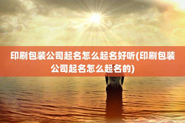 印刷包装公司起名怎么起名好听(印刷包装公司起名怎么起名的)