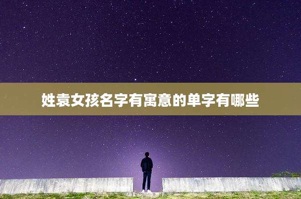 姓袁女孩名字有寓意的单字有哪些