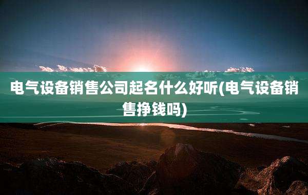 电气设备销售公司起名什么好听(电气设备销售挣钱吗)