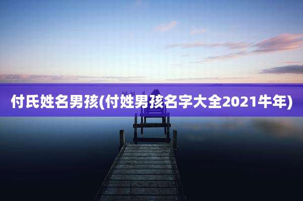 付氏姓名男孩(付姓男孩名字大全2021牛年)