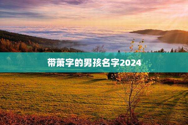 带萧字的男孩名字2024