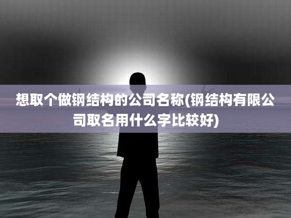 想取个做钢结构的公司名称(钢结构有限公司取名用什么字比较好)