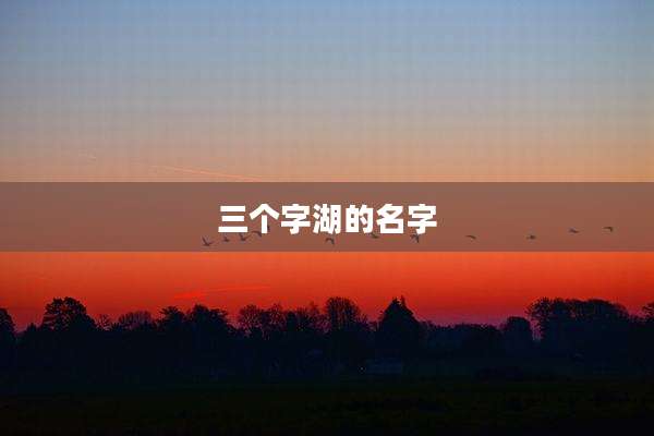 三个字湖的名字