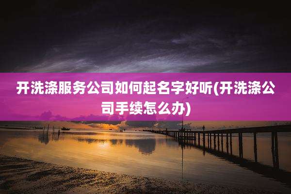 开洗涤服务公司如何起名字好听(开洗涤公司手续怎么办)