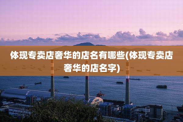 体现专卖店奢华的店名有哪些(体现专卖店奢华的店名字)