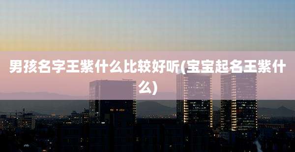 男孩名字王紫什么比较好听(宝宝起名王紫什么)