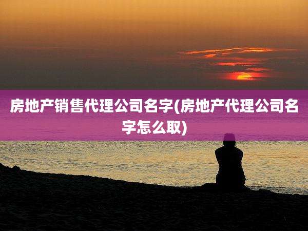 房地产销售代理公司名字(房地产代理公司名字怎么取)