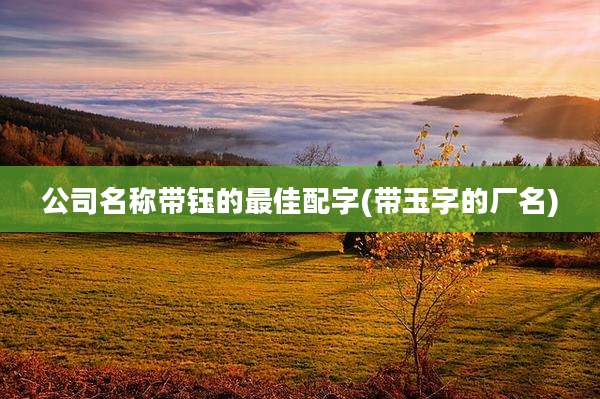 公司名称带钰的最佳配字(带玉字的厂名)