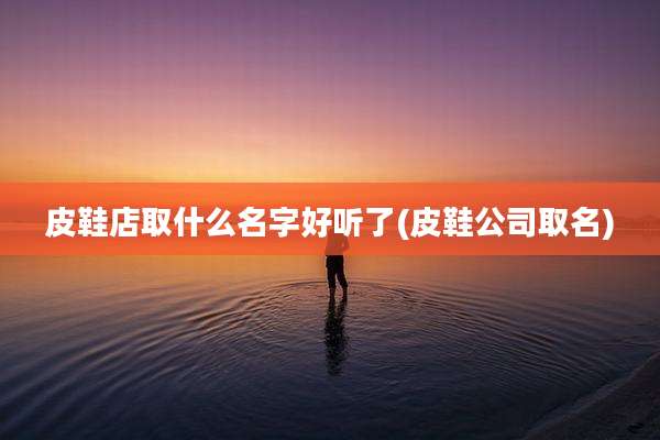 皮鞋店取什么名字好听了(皮鞋公司取名)