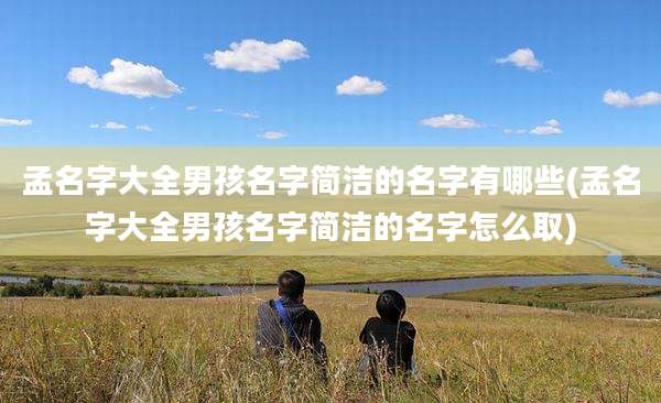 孟名字大全男孩名字简洁的名字有哪些(孟名字大全男孩名字简洁的名字怎么取)