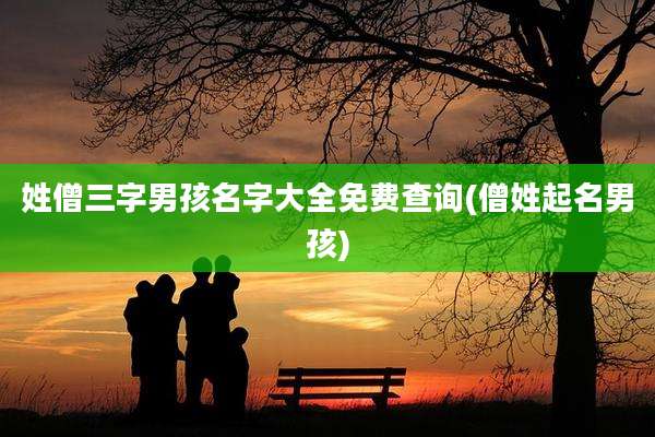 姓僧三字男孩名字大全免费查询(僧姓起名男孩)