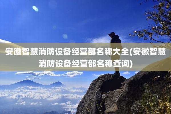 安徽智慧消防设备经营部名称大全(安徽智慧消防设备经营部名称查询)