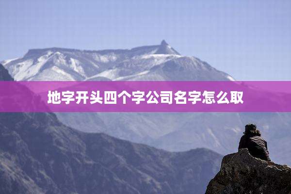 地字开头四个字公司名字怎么取