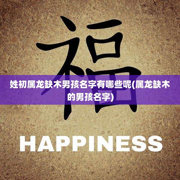 姓初属龙缺木男孩名字有哪些呢(属龙缺木的男孩名字)