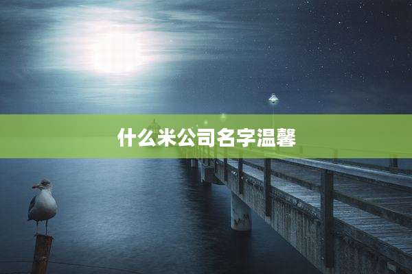 什么米公司名字温馨