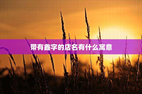 带有鑫字的店名有什么寓意