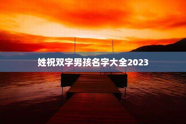 姓祝双字男孩名字大全2023