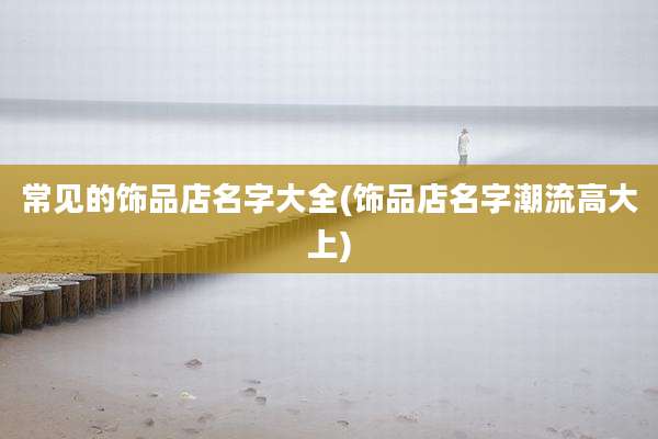 常见的饰品店名字大全(饰品店名字潮流高大上)