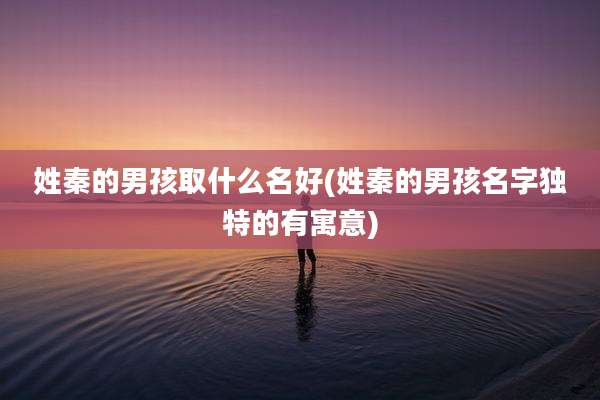 姓秦的男孩取什么名好(姓秦的男孩名字独特的有寓意)