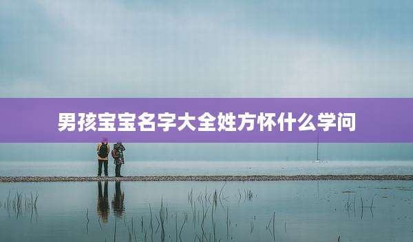 男孩宝宝名字大全姓方怀什么学问