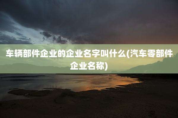 车辆部件企业的企业名字叫什么(汽车零部件企业名称)