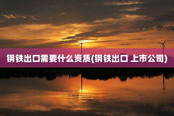 钢铁出口需要什么资质(钢铁出口 上市公司)