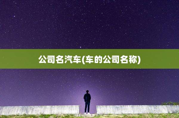 公司名汽车(车的公司名称)