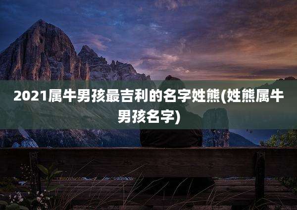 2021属牛男孩最吉利的名字姓熊(姓熊属牛男孩名字)