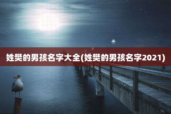 姓樊的男孩名字大全(姓樊的男孩名字2021)
