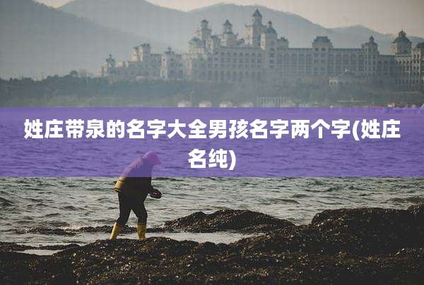 姓庄带泉的名字大全男孩名字两个字(姓庄名纯)