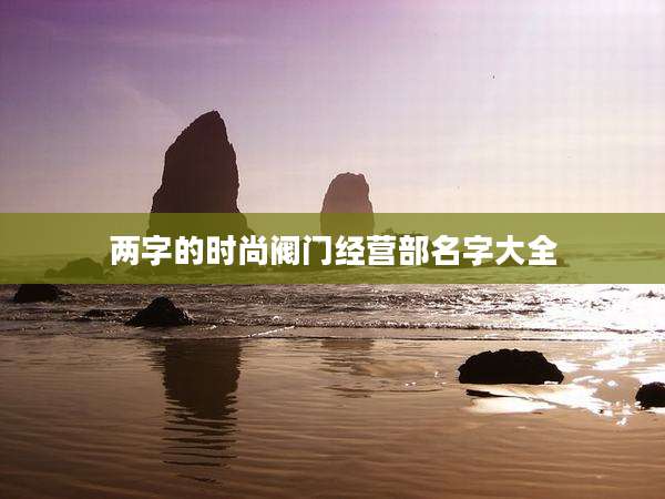 两字的时尚阀门经营部名字大全